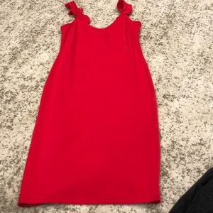 Red midi dress